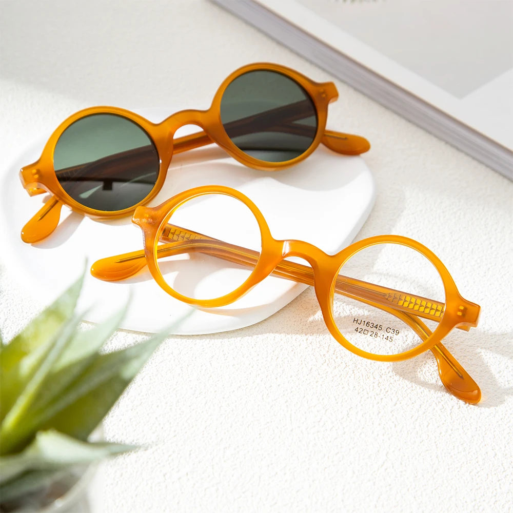 Vintage Round Acetate Blue Light Glasses Eyeglasses Frames
