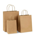 Heepack Handle Paper Bag Carrier Strong Thickness Bags Print Brown Kraft Paper with Handles Disposable Food Packaging