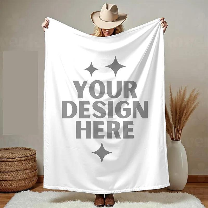 Wholesale 30 X 40 Inch Custom Woven Blanket Super Baby Blanket Super Soft White Blank Sublimation Baby Fleece Blanket MegaBDM