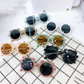 Fashion Cute Popular Children Metal Square Sunglasses White Frame UV Protection Outdoor Use Custom Wholesale