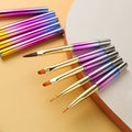 New Gradient Colorful Painting Flower Crystal Phototherapy Liner Pen Nail Art Brushes