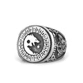 Fashion Gothic Retro Style Personality Northern Europe Viking Wolf Head Rune Steel Color Stainless Steel Ring Men Accessories