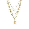 New Multi Layers Stainless Chains Set 18k  Gold Plated Elegant Fashion Lady Chain Sets for Women 3 Layer Chain