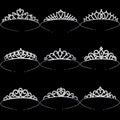 Metal Rhinestone Children's Tiara White Shiny Crystal Heart Princess Crowns High Quality Handmade Diamond Kids Hair Accessories