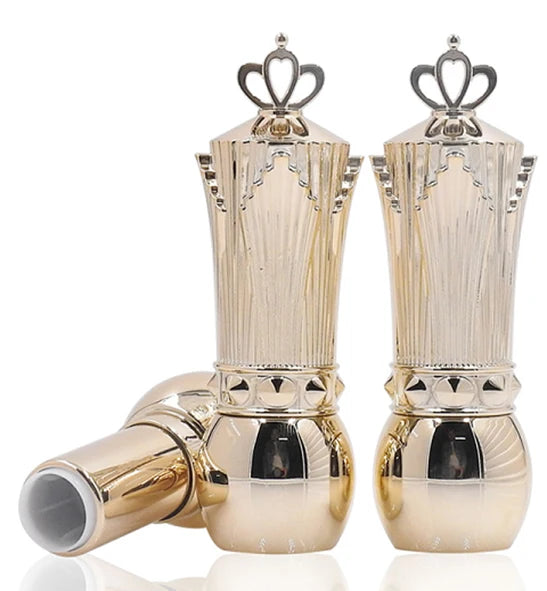 In Stock Gold Fashion Design Empty Plastic Lip Balm Container Tube Cosmetic Makeup Lipstick Packaging