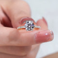 Messi Gems MSR-1000 14K Gold Wedding Engagement Rings 1.5ct D VVS2 Round Lab Grown Diamond Rings