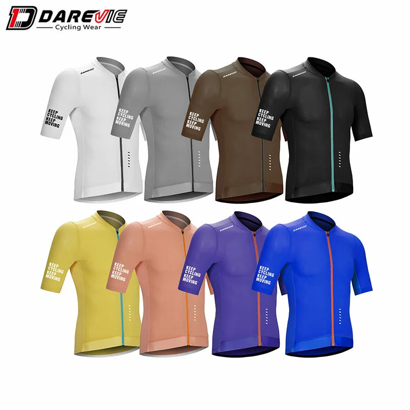 Darevie Customized Cool Cycling Jersey Men Quick Dry Stretch Short Sleeves Bicycle Jersey Bike Clothing