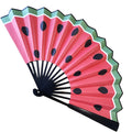 Custom 33cm Watermelon Folding Hand Fan Traditional Palestinian Pattern Bamboo Portable Folding Fan