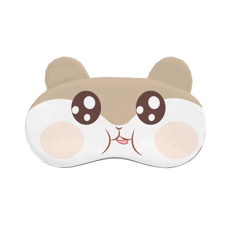 Super Soft Plush Cartoon Ice Compress Eyemask Adjustable Elastic Band Cute Travel Blindfold With Ice Bag Sleep Mask
