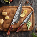 73 Layers Damascus Powder Steel 2PCS Knife Set Damascus Kitchen Chef Knives