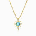 OAHLAN Women's S925 Sterling Silver Necklace with a Zircon-Embedded Mickey Star Pendant Fashion Jewelry
