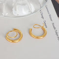 Micci Fashion Spiral Double Helix Helixes Twist Hoops Earrings Stainless Steel 18k Gold Plated Small Classic Hoops Earring