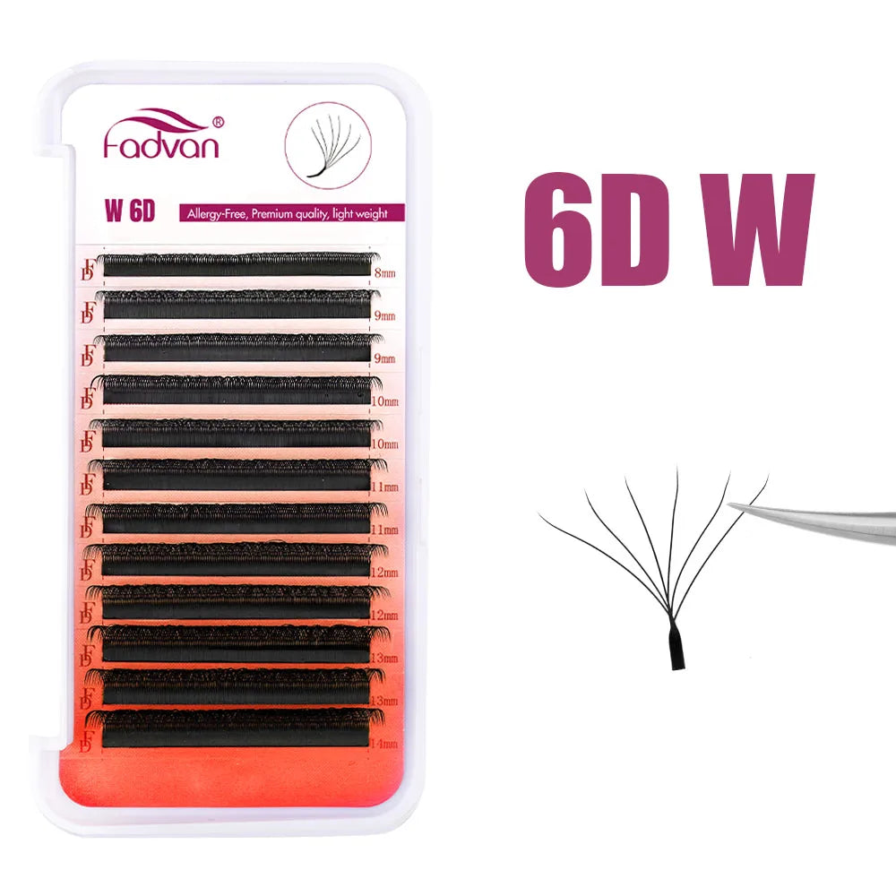 Fadvan YW Eyelash Extensions Quality w Lashes 3DW 4DW 5DW 6DW Volume Fans Eyelashes Extension Professional 0.07 C 8-15mm Trays