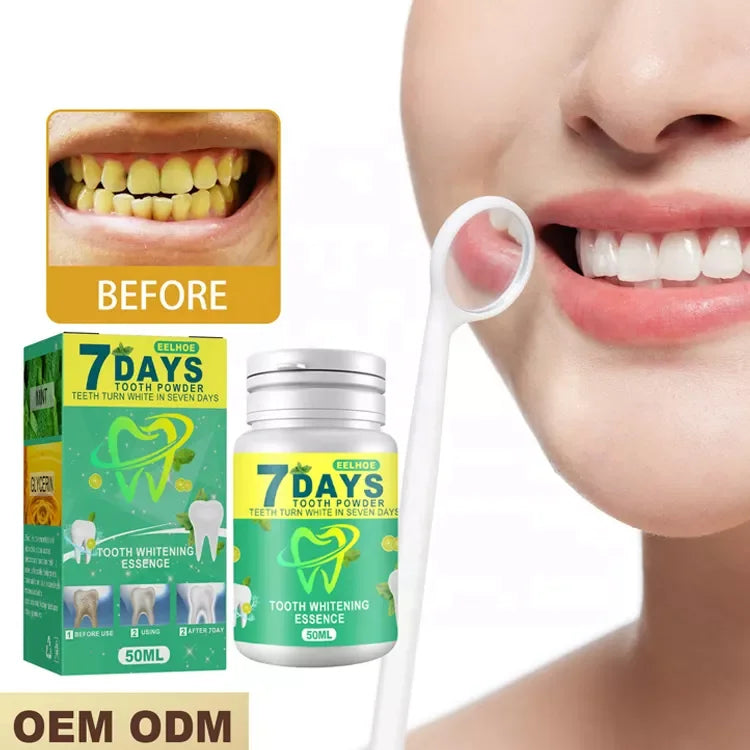 EELHOE Professional 100% Natural Oral Care Remove Tooth Stains Bad Breath 7 Days Teeth Whitening Powder