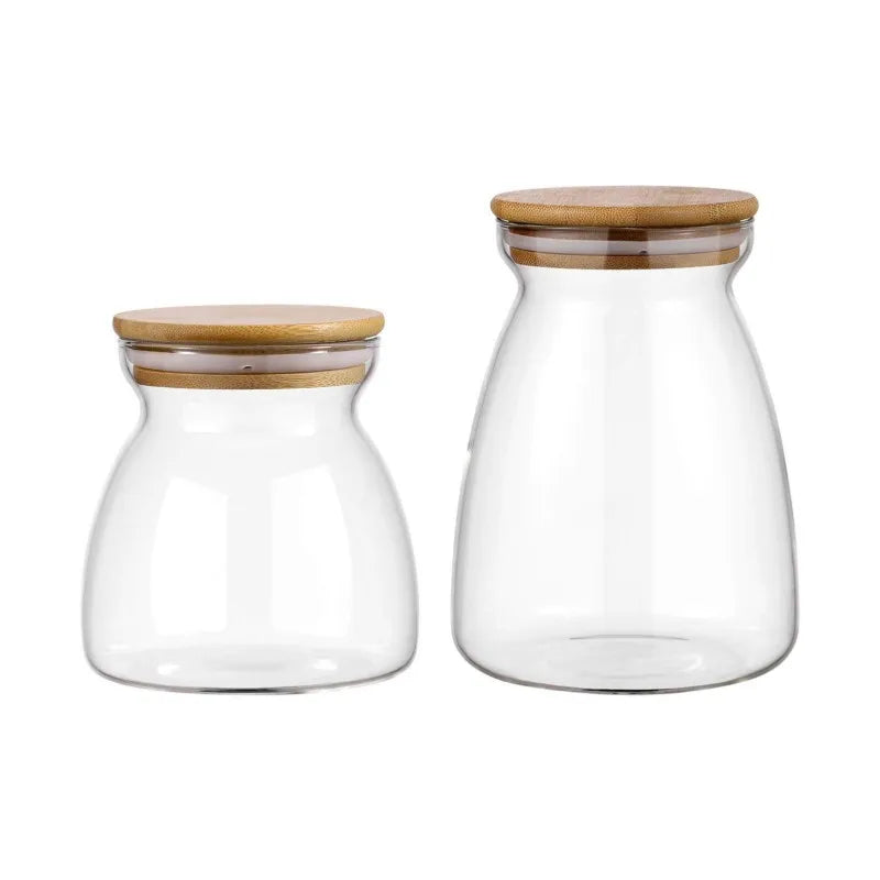 Home Organization Kitchen Storage Modern Tea Food Storage Container Glass Storage Jars With Airtight Lid