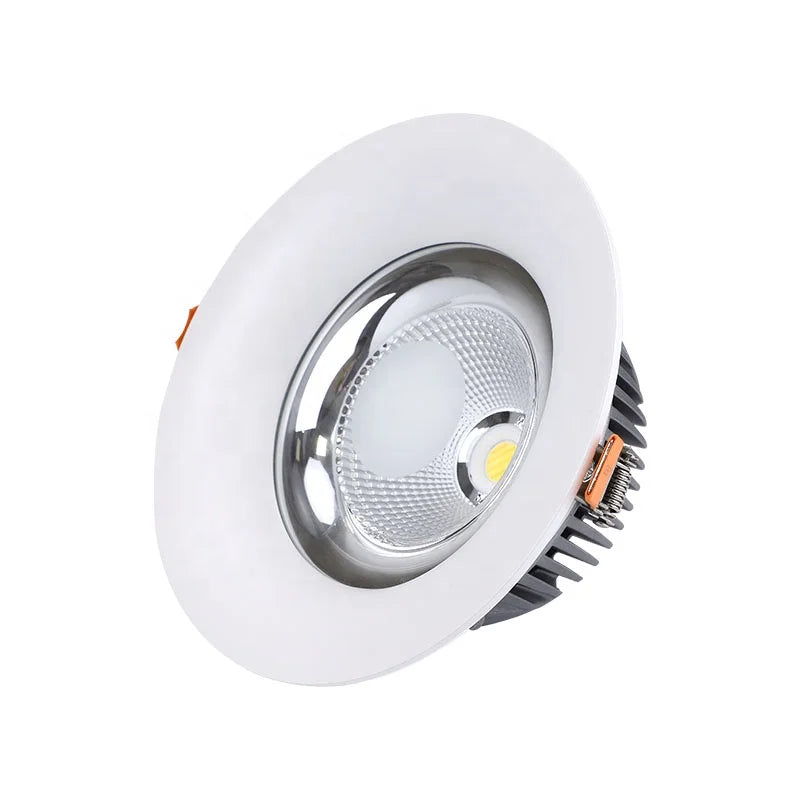 LED Recessed Downlight 12W 5inch COB Chip IP33 Rated Dimmable 38 Degree Beam Angle European Design Wall Washer Ceiling Mount