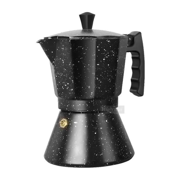 HIGHWIN Black Marble Espresso Mocha Pot Coffee Maker Stovetop Coffee Maker Moka Pot