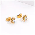 Powell 18K Gold Plated Starburst Dainty Stud Earrings New Trendy Wholesale Stainless Steel Jewelry Top Ranking