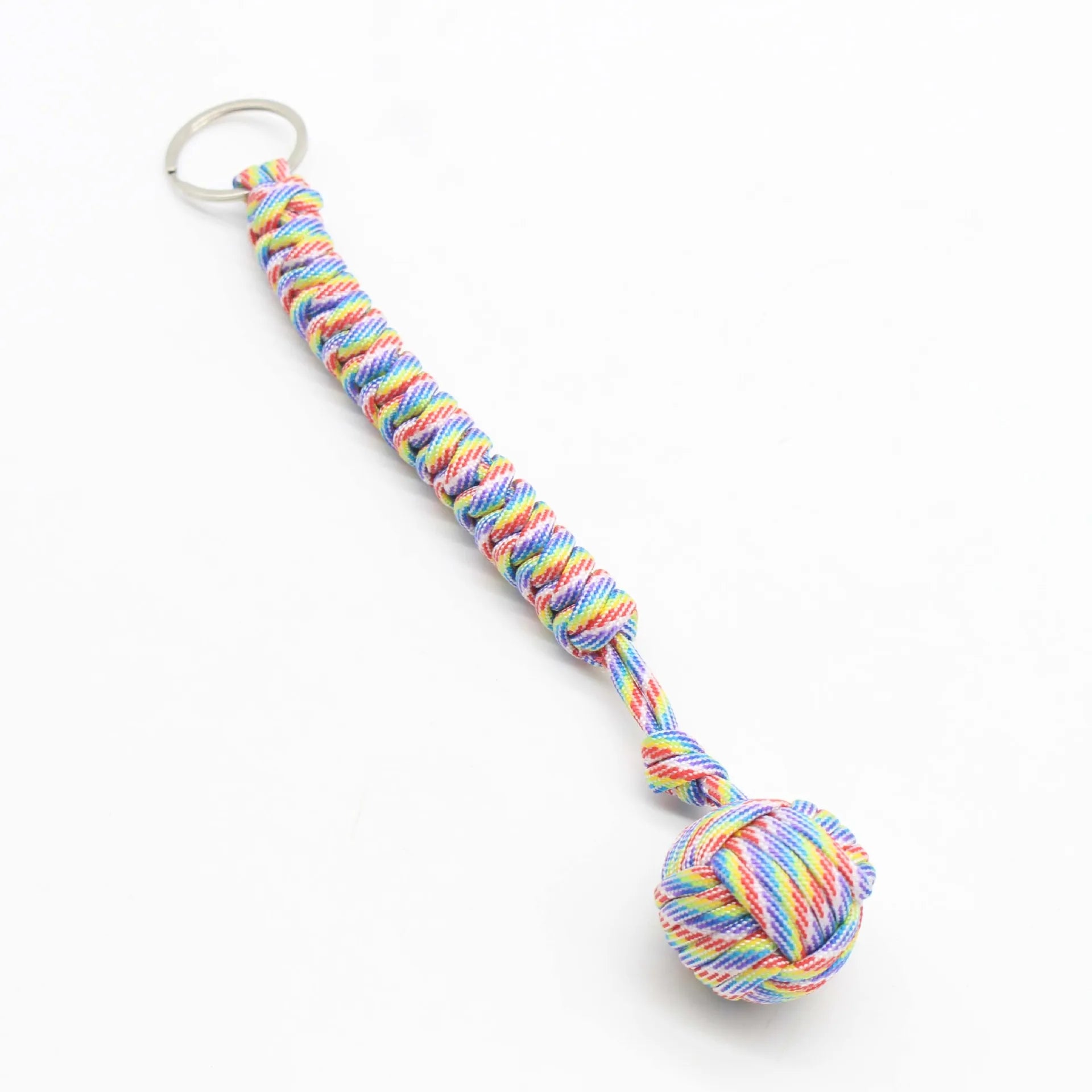 Outdoor Self-Defense Ball Key Chain Steel Ball Monkey Boxing Parachute Cord Woven Keychain for Self-Defense