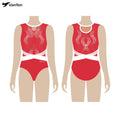Customized Size Rhinestone Competition Gymnastics Red Royal Blue Teal Sleeveless Leotard and Gym Leotards for Girls