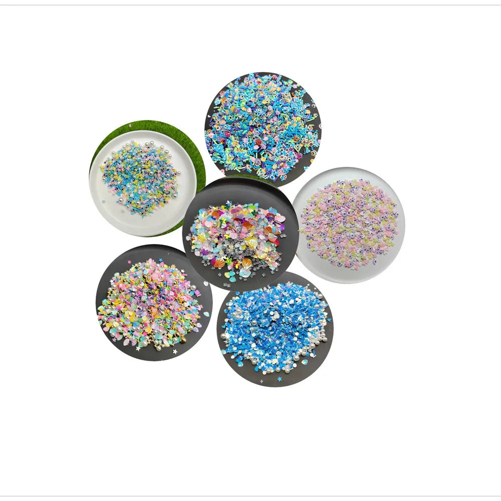 Bear Shell Shark Polymer Clay Slices Mixed Rhinestone Pearls Sprinkles for Slime Filling Nail Art Decoration DIY Accessories