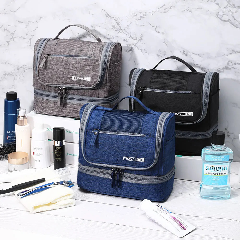 New Arrivals Oxford Cloth Wet and Dry Seperation Toiletry Bag Travel Wash Bag Hanging Toiletries Bag