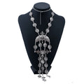 Personality Ethnic Punk Jewelry Luxury Exaggerated Gold Plated Necklace Temperament Floral Coin Tassel Necklace Gifts for Women