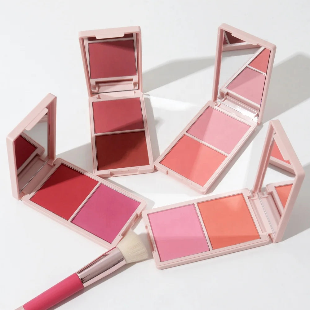 Face Cheek Blush Palette Pan Custom Your Logo Make up Blusher Private Label Vegan Cruelty Free Pink Pressed Powder Blush