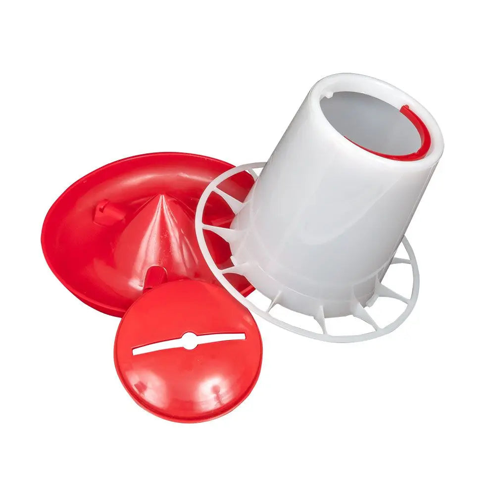 New Wholesale 6kg Red White Automatic Broiler Chicken Feeder Hanging PP Portable Feeder