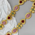 Zooying Luxury Retro Style Flower Beauty Statue Diamonds Palace Sense Feast Party Ornaments Clavicle Chain Necklace for Women