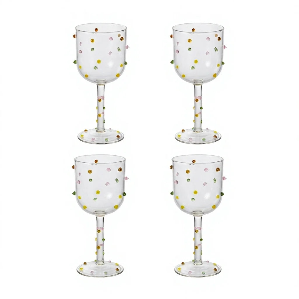 Vintage Transparent Clear Hand Blown Glass Goblets Modern Fashionable Dishwasher Safe 200-300ml Capacity for Red White Wine MegaBDM