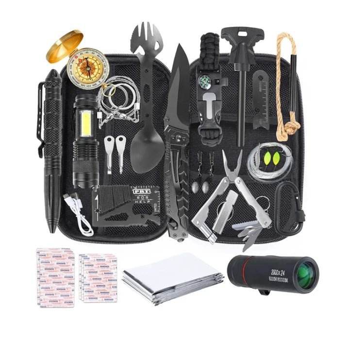 Survival Kit 25 in 1 Survival Gear Tool Cool Gadgets Emergency Survival Gear and Family Hiking Camping Adventure Equipment