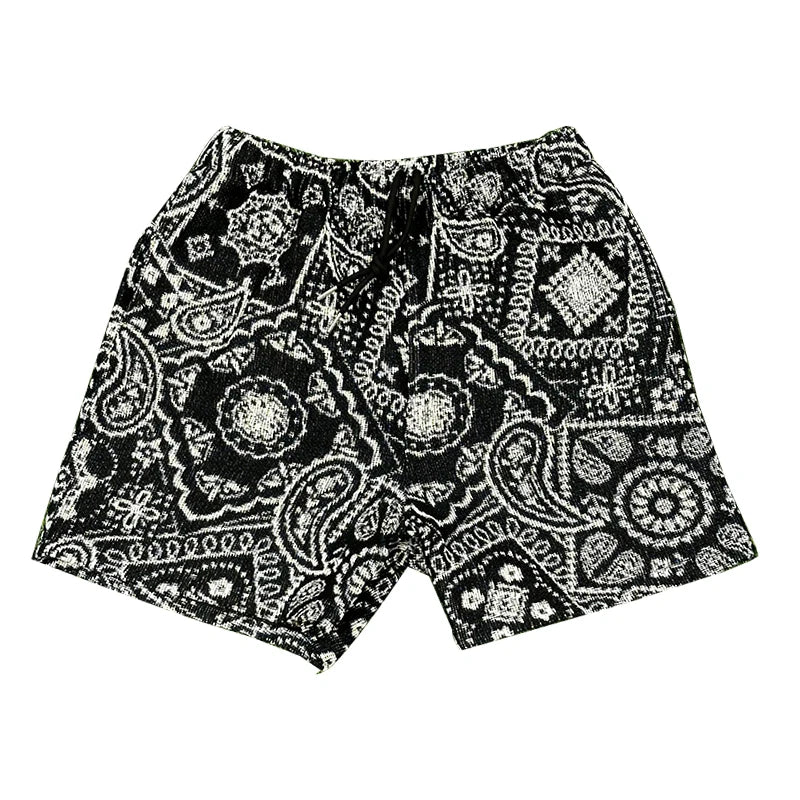 Custom Design Eco-Friendly Breathable Sporty Elastic Waist Mens Tapestry Shorts Clothing Set with OEM Service and Custom Color