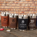 Wholesale Custom Logo Colorful Cup Sleeve Outdoor Camping Stainless Steel Cup With Pu Leather Sleeve