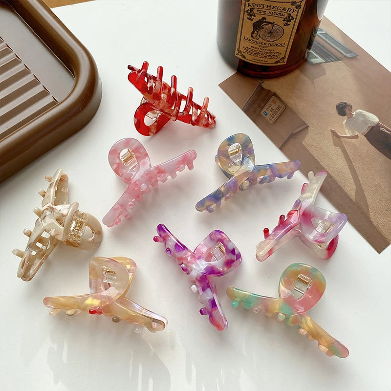DOWELL Acetate Small Grab Clip Simple Fashion Hair Accessories Cellulose Acetate Hair Claws Clips