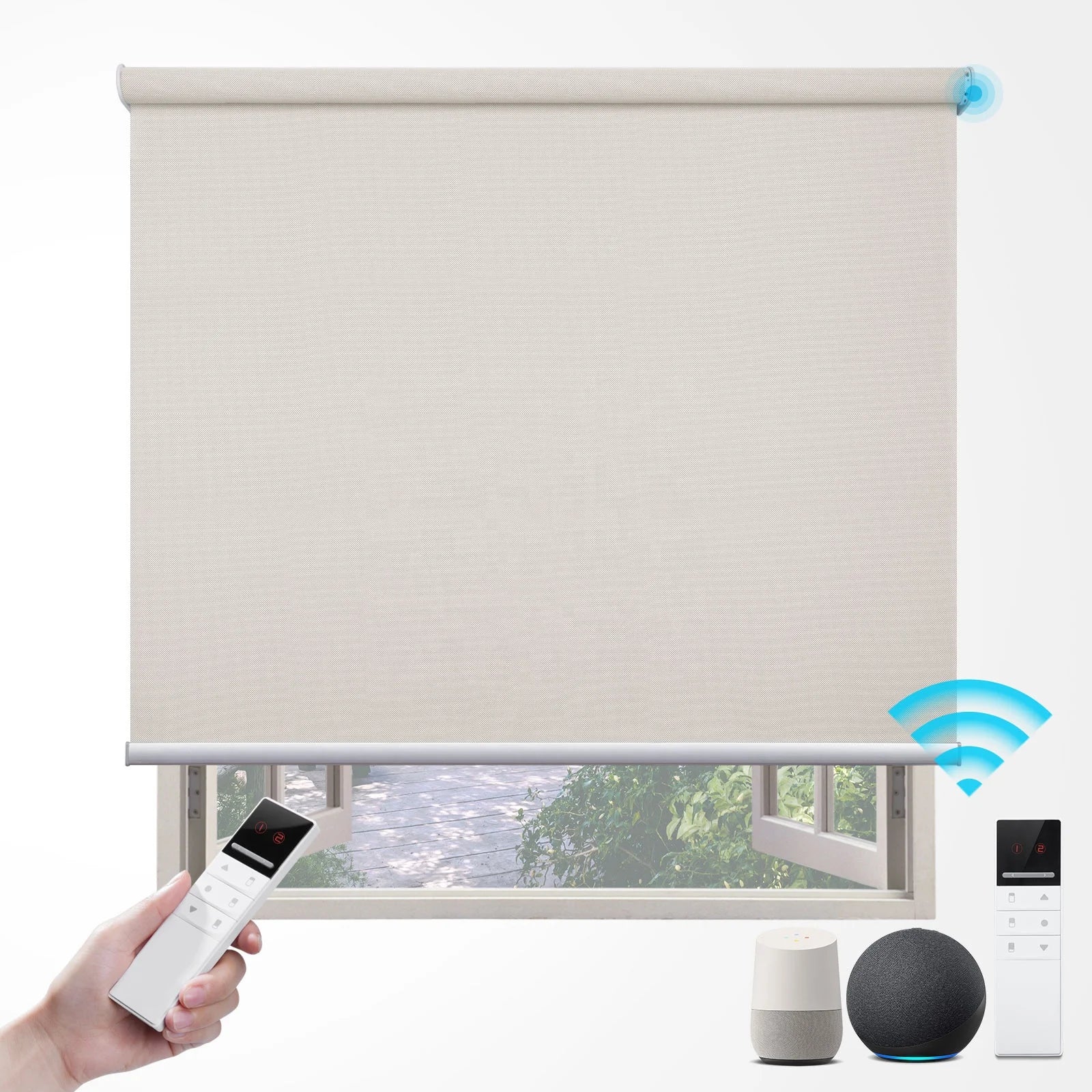 Remote Motorized Blackout Window Roller Blinds Automatic Diy Smart Motorised Cordless Roller Blinds for Office