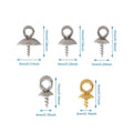 Stainless Steel Screw Eye Pin Peg Bail Cap Pearl Pendant Connector Holder for Necklace DIY Jewelry Findings Type Bead Caps