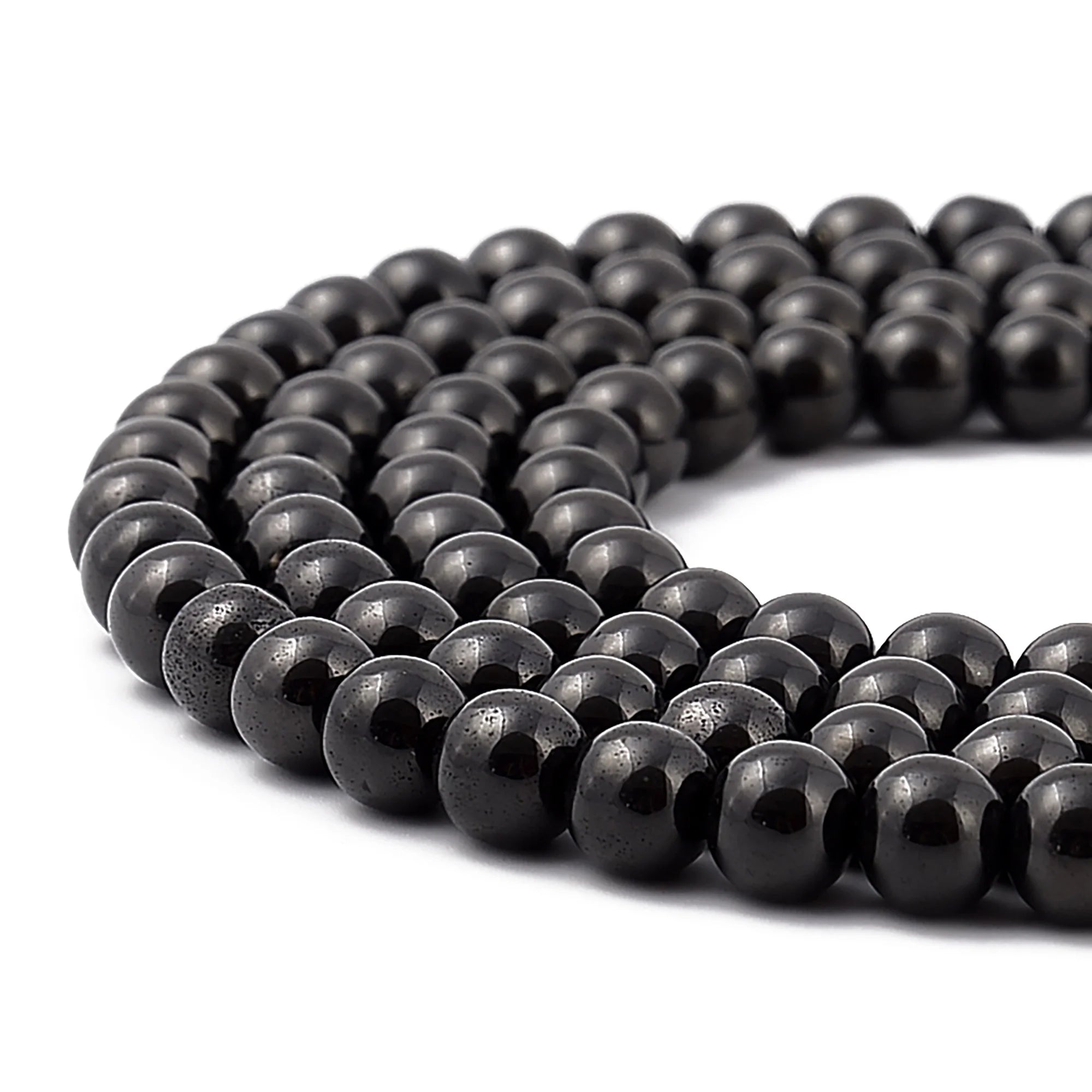 Wholesale Titanium Black Hematite Round Loose Gemstone Stone Beads for Men Jewelry Necklace Bracelet Making 2 3 4 6 8 10 mm