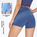 SHINBENE Women's High Three-Point Hot Pants Double-Sided Sanding Solid Pattern Yoga Shorts for Spring Summer Training Running