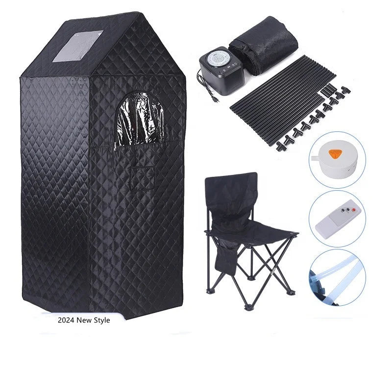 2024 New Style 1500W 3.0L Portable Acrylic Full Body Steam Sauna Computer Control Panel Modern Hotel Bathroom Wet Steam Ease