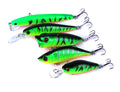Mixed Minnow Fishing Tackle Kit Wobbler Crankbaits and Hard Lures Green/Red Head ABS and Metal Fishing Lure Set for River Lake
