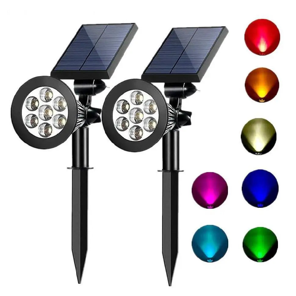 Dusk to Down 7 Led Solar Spot Light Spike Garden Lights for Tree Lawn