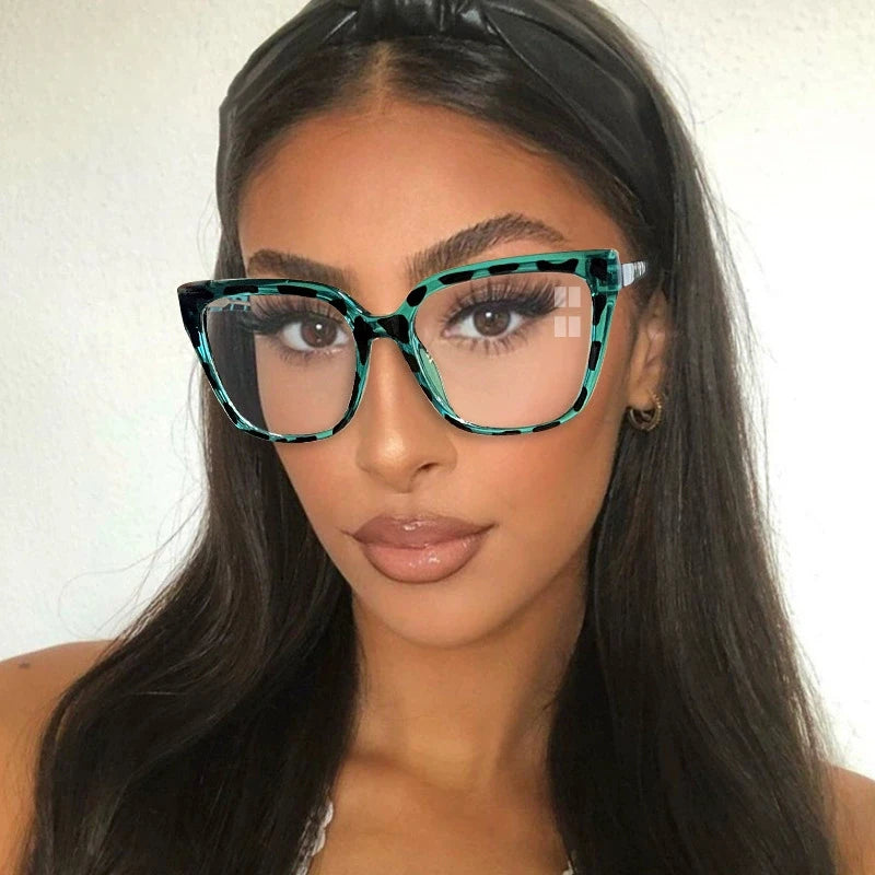 Hot Sale Black Oversized Square Anti-blue Light Glasses Frames 2024 Men Women Optical Fashion Computer Glasses 82047
