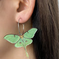Green Butterfly Hoop Earrings Acrylic Ear Jewelry for Women Spring Summer Vintage Female Funny Statement Butterfly Hoop Earring