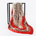 Wholesale Customized New Design Digital Printing Silk Scarf Satin Material Printed Head Accessories square Satin Hijab Scarf
