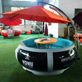 Floating Restaurant in Water Boat with Led Lights and Umbrella BBQ Donut Boat with Gasoline Engine Motor for 10 Person