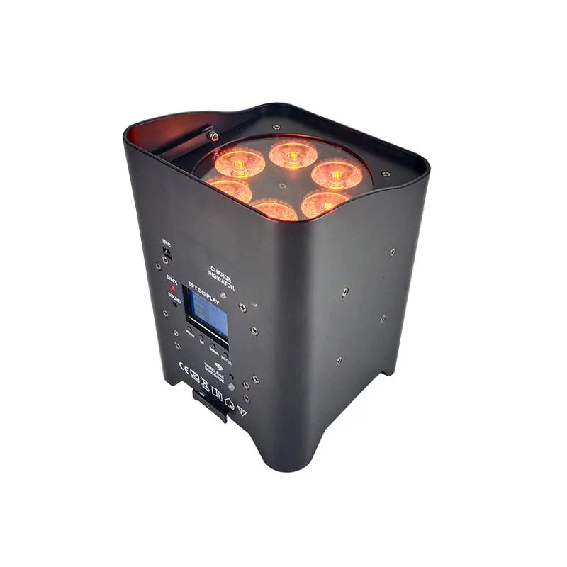 6x18W RGBWAUV 6in1 Rechargeable LED Par DMX Wireless Wifi Remote up Lighting Battery Powered  Wedding Event Led Stage Light