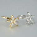 Small Brass Hook Earrings Bendable Nose Nostril Zircon Flower Ring Ear Helix Cartilage Piercing Trendy Wedding Body Jewelry