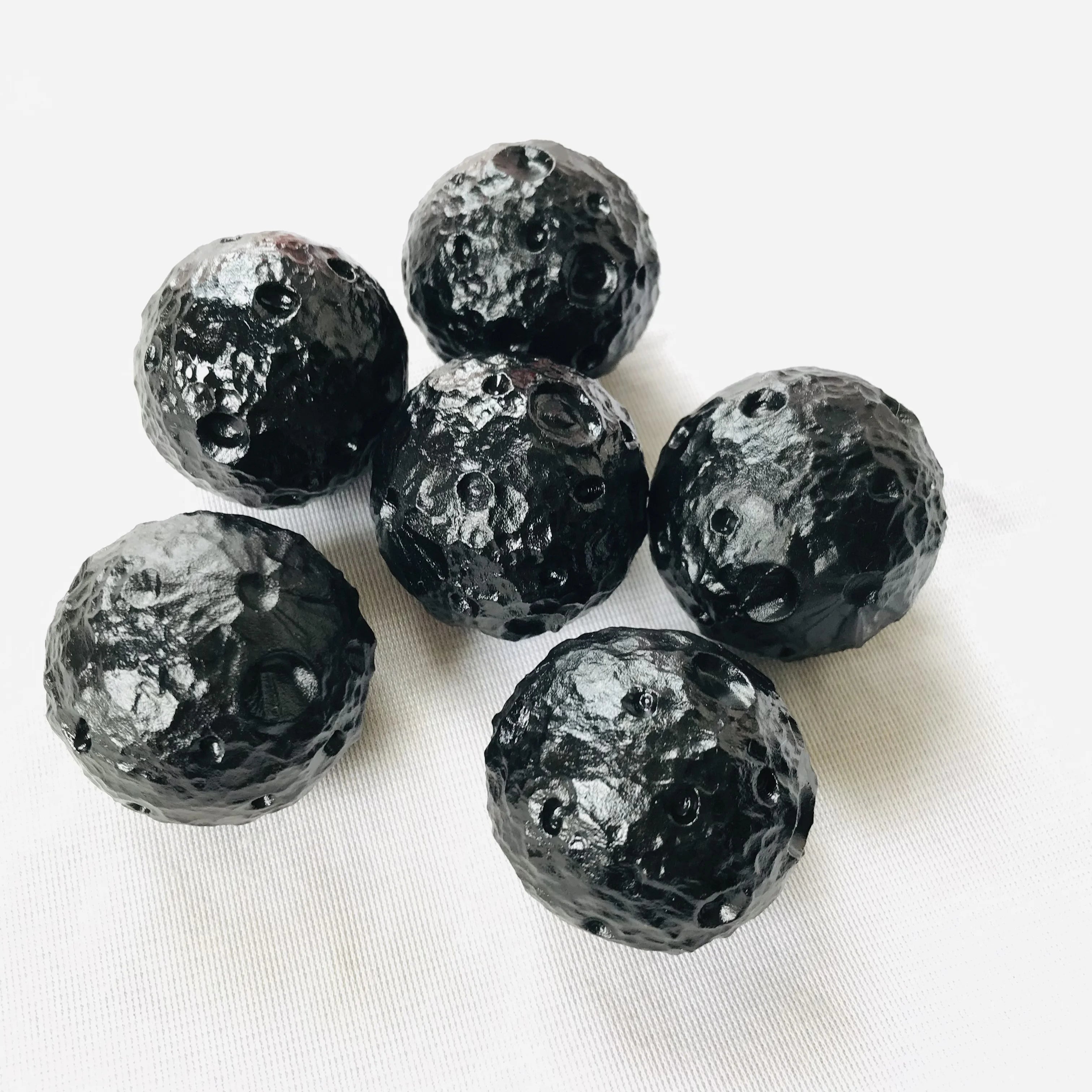 Hand Carved Crystal Moons clear Quartz Moon Black Obsidian Realistic Planet Moon Ball for Decoration