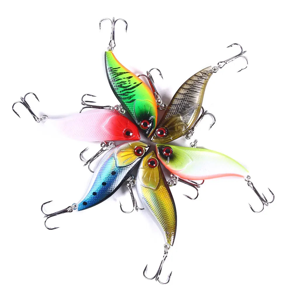Wholesale Fishing Vibration Lure Sinking Vib Fishing Lure 6cm-13.4g 3d Eyes Blade Bait Hard Plastic Bait